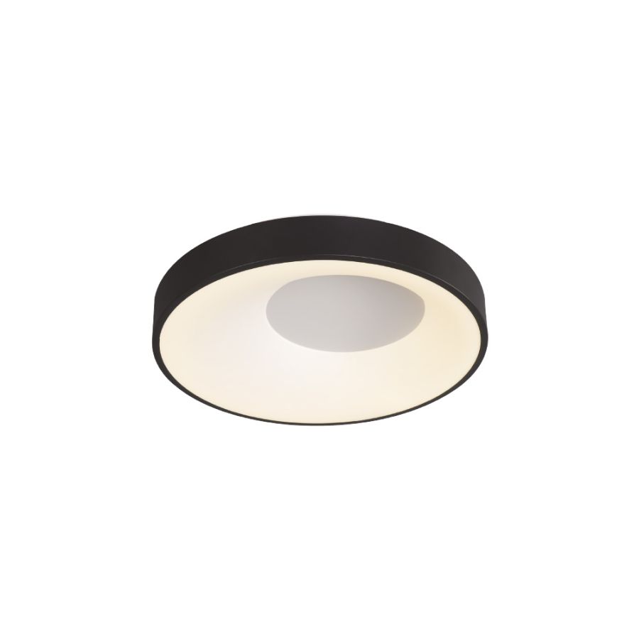 Πλαφονιέρα Οροφής D48x9cm LED 36W 3300lm 3CCT Μαύρο Μέταλλο -Ακρυλικό Inlight 42040-Black